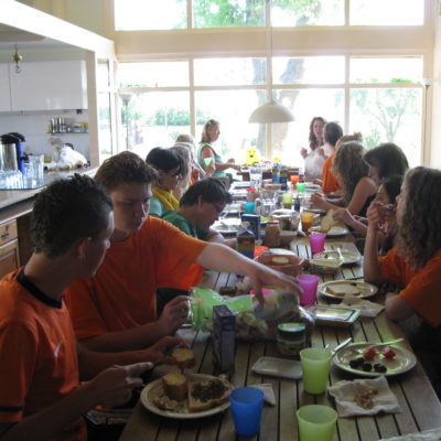 Lunch tijdens de trainingen